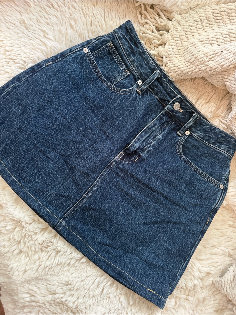 Madewell Dark Blue Denim Mini Aline Skirt 26